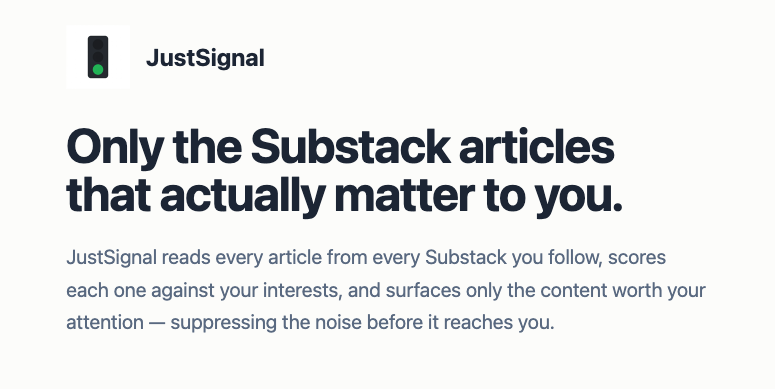 JustSignal — scored article feed