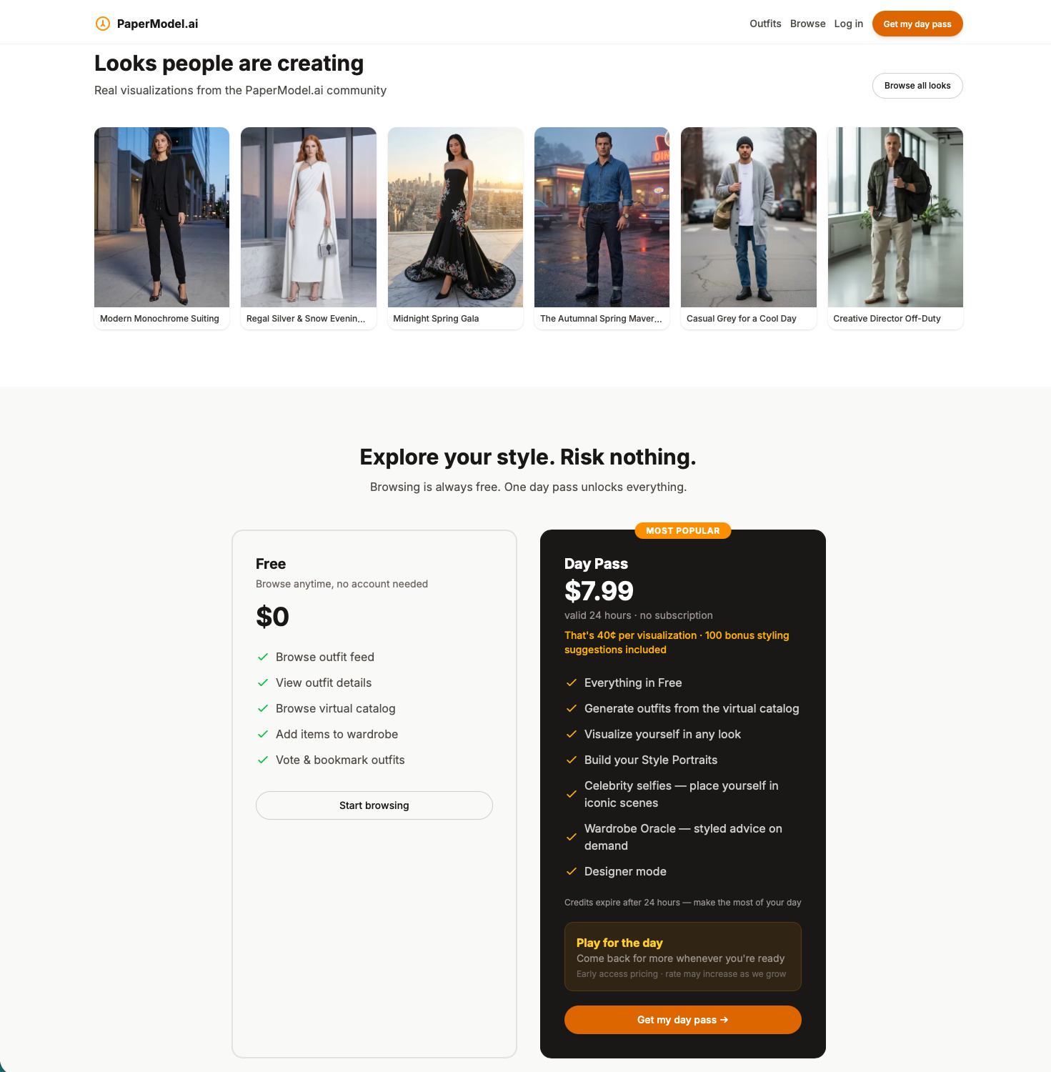 PaperModel.ai community looks and pricing