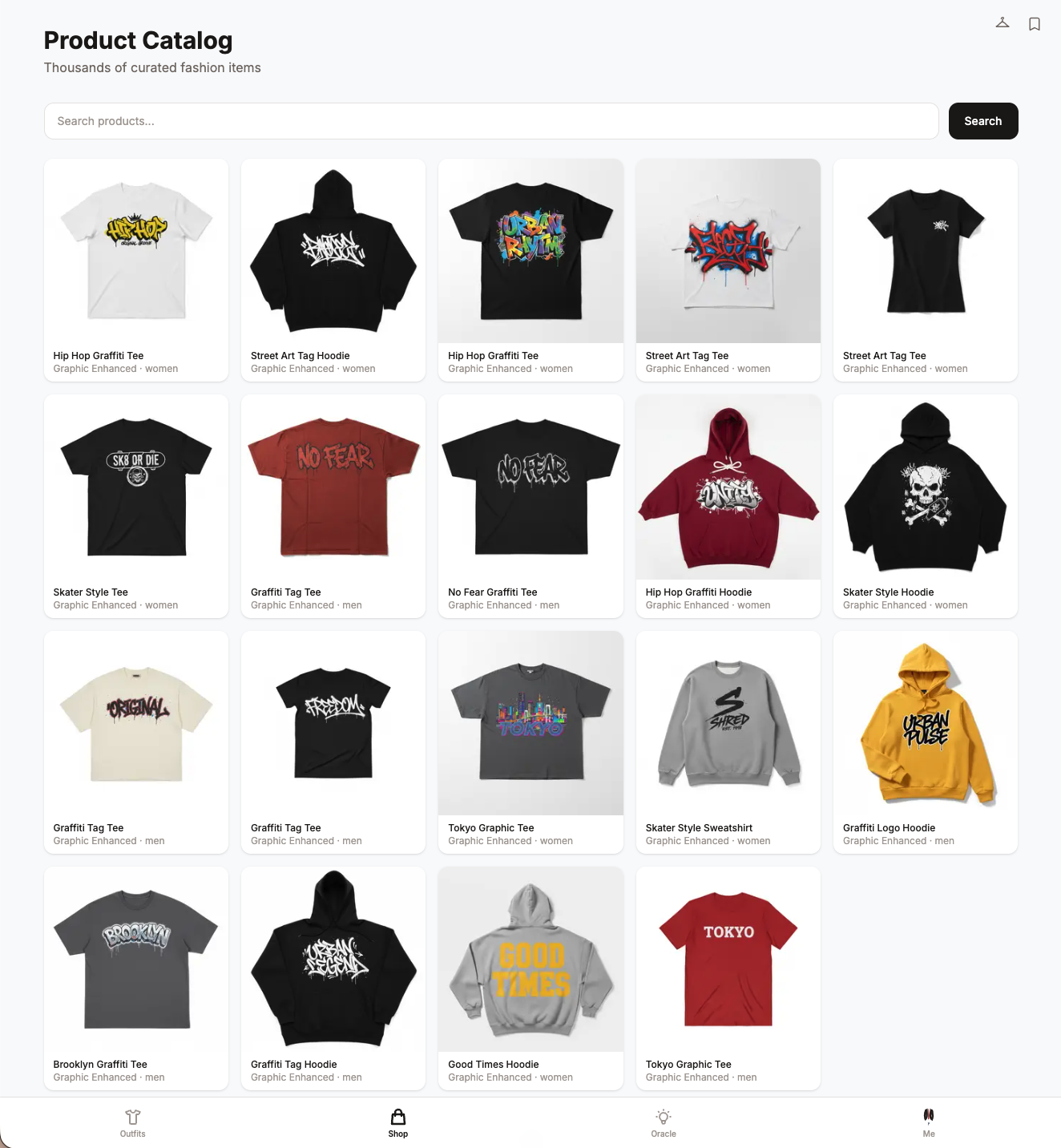 PaperModel.ai product catalog — thousands of curated fashion items