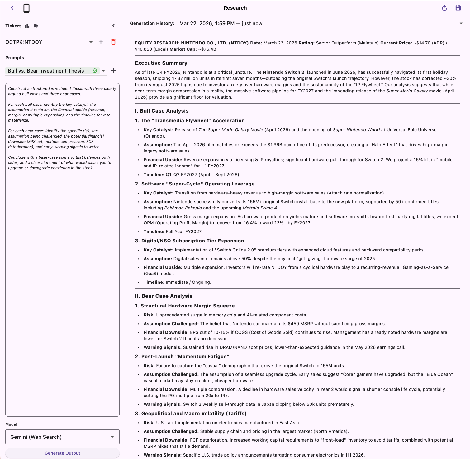 Portfolio Spreadsheets screenshot